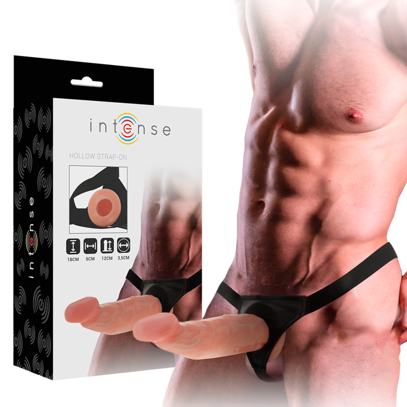 INTENSE - IMBRACATURA CAVA CON DILDO 18 X 3,5 CM - INTENSE COUPLES TOYS | Lingerie Harness Boutique
