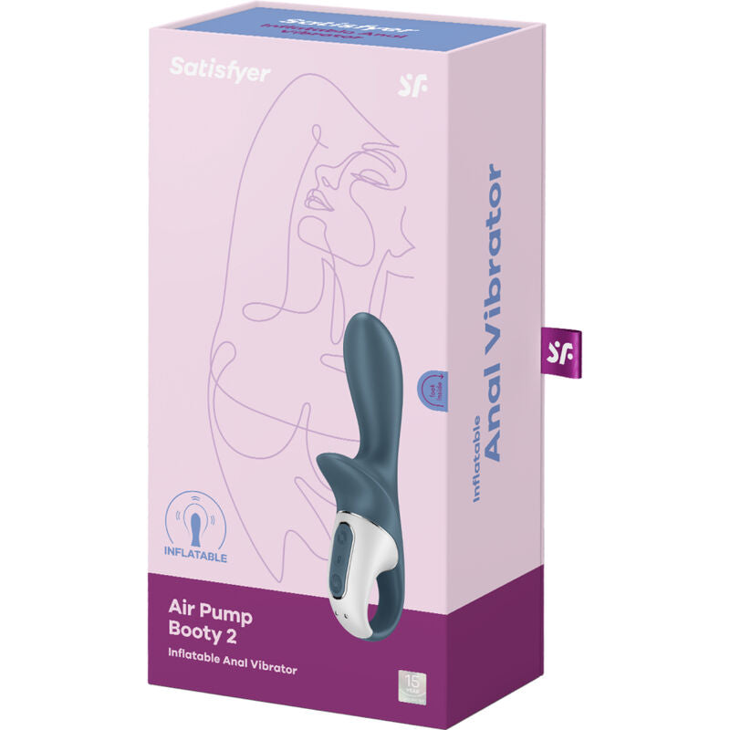 SATISFYER - AIR PUMP BOOTY 2 GRIGIO SCURO - SATISFYER VIBRATOR | Lingerie Harness Boutique