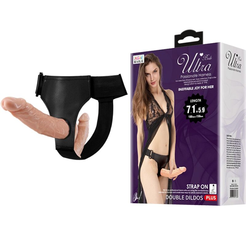 BAILE - ULTRA APPASSIONATA DOPPI DILDOS CON IMBRAGATURA - BAILE HARNESS COLLECTION | Lingerie Harness Boutique