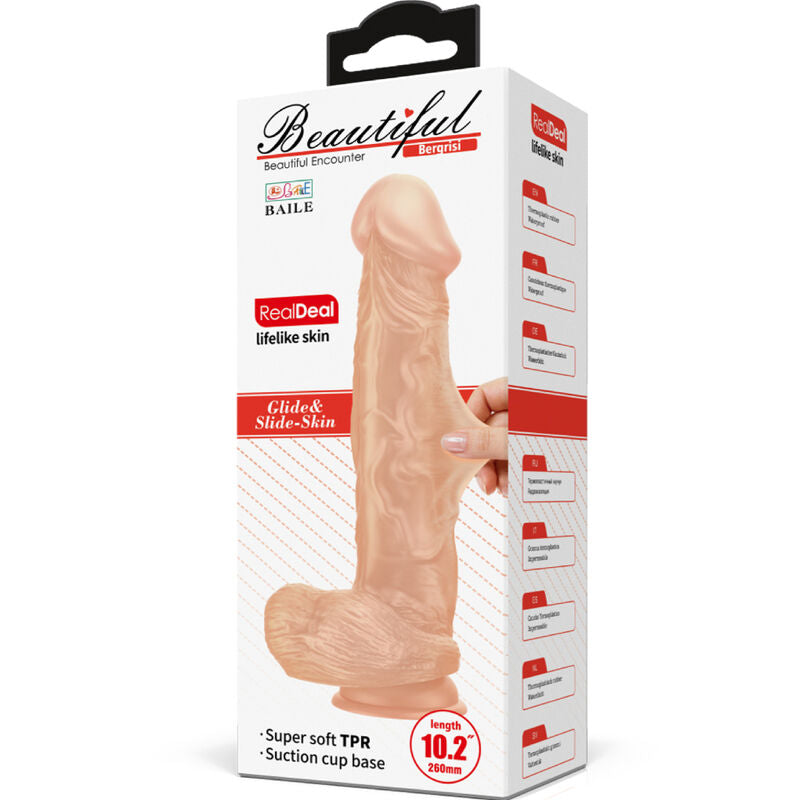BAILE - BELLISSIMO INCONTRO BERGRISI DILDO FLESSIBILE REALISTICO 26 CM NATURALE - BAILE DILDOS | Lingerie Harness Boutique