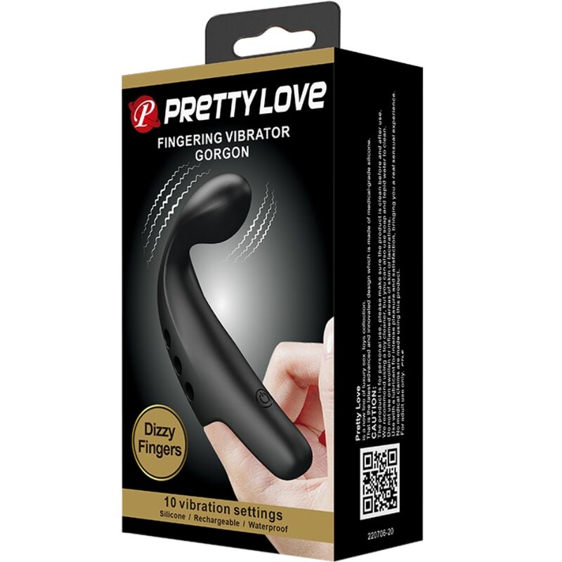 PRETTY LOVE - DITALE VIBRATORE GORGON NERO - PRETTY LOVE FLIRTATION | Lingerie Harness Boutique