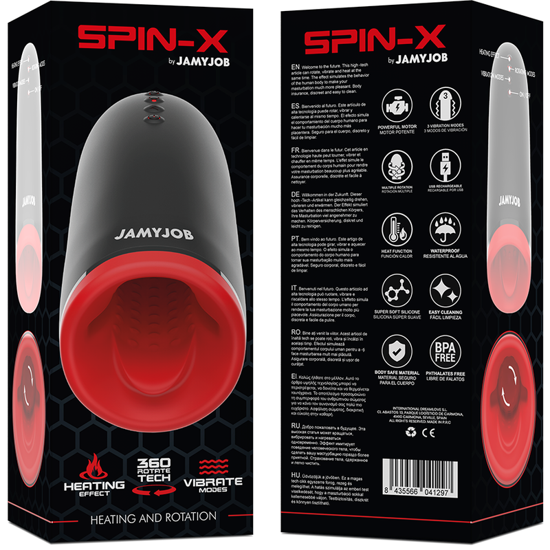 JAMYJOB - MASTURBATORE RISCALDANTE E ROTANTE SPIN-X - JAMYJOB | Lingerie Harness Boutique