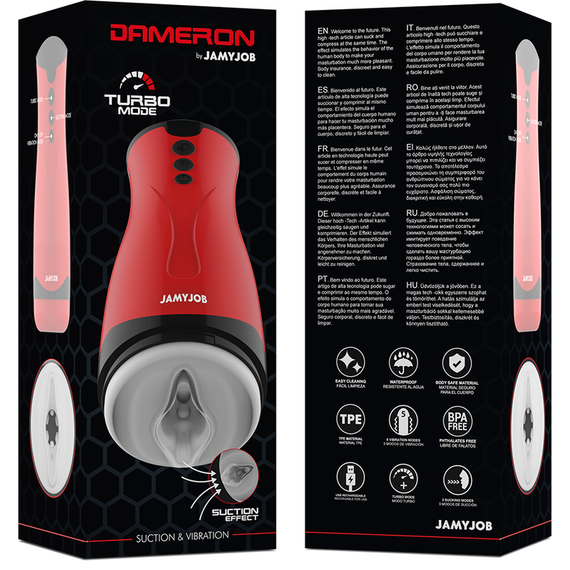 JAMYJOB - MASTURBATORE DAMERON CON ASPIRAZIONE E VIBRAZIONE - JAMYJOB | Lingerie Harness Boutique