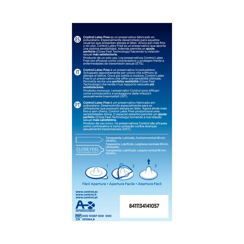 CONTROL - FREE SIN LATEX CONDOMS 5 UNITS - CONTROL CONDOMS | Lingerie Harness Boutique