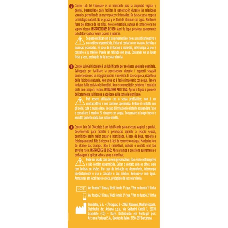 CONTROL - LUB GEL LUBRIFICANTE AL CIOCCOLATO 75 ML - CONTROL LUBES | Lingerie Harness Boutique