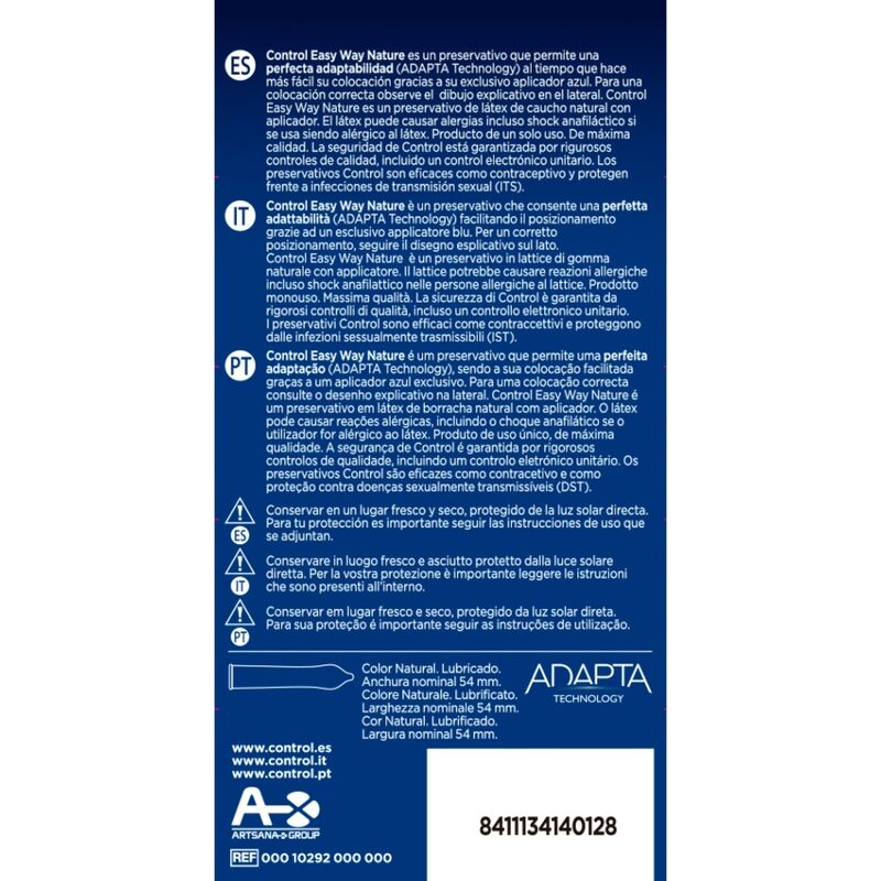 CONTROL - NATURA EASY WAY 10 UNITÀ - CONTROL CONDOMS | Lingerie Harness Boutique