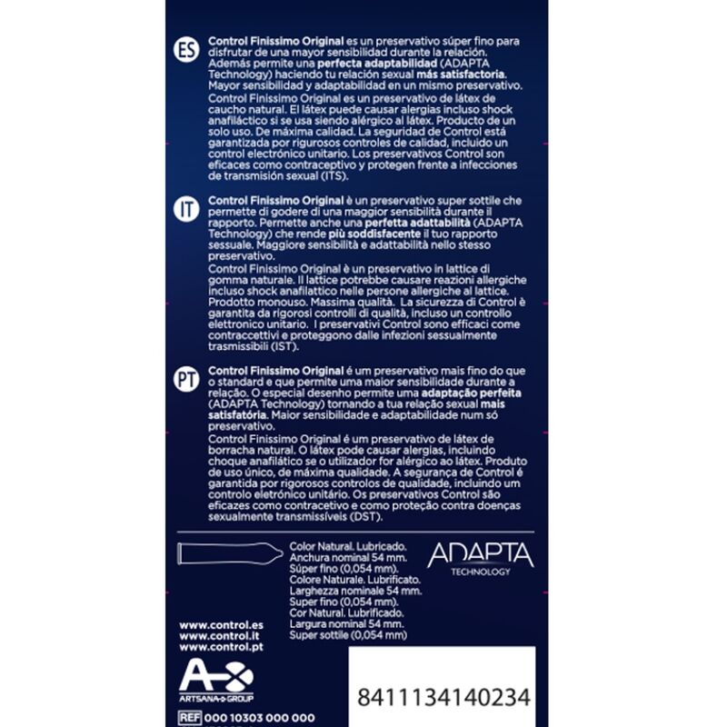 CONTROL - FINISSIMO ORIGINALE 6 UNITÀ - CONTROL CONDOMS | Lingerie Harness Boutique