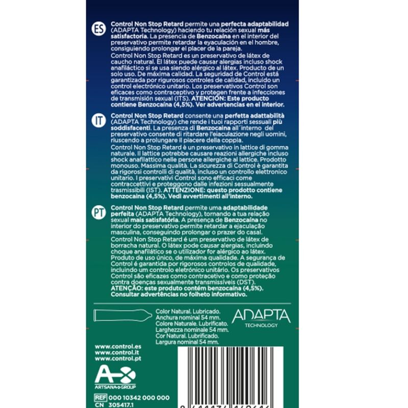CONTROL - NON STOP RETARD CONDOMS 12 UNITS - CONTROL CONDOMS | Lingerie Harness Boutique