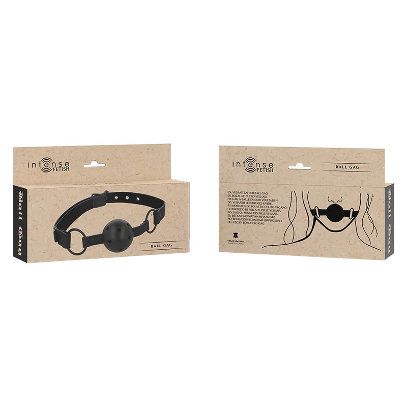 INTENSE - FETISH BALL GAG IN PELLE VEGANA - INTENSE FETISH | Lingerie Harness Boutique