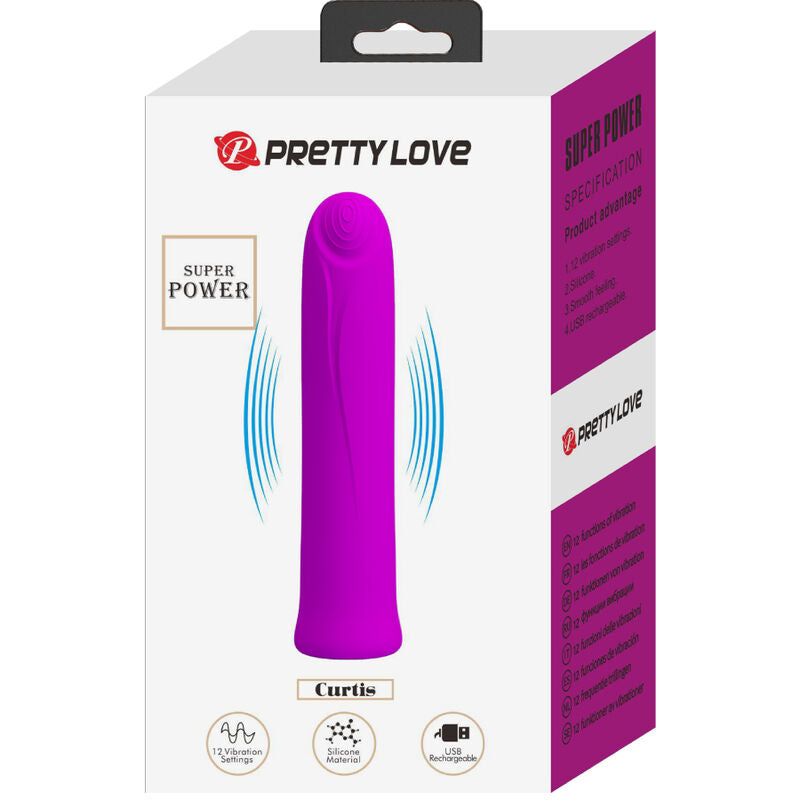 PRETTY LOVE - VIBRATORE CURTIS MINI SUPER POWER 12 VIBRAZIONI IN SILICONE VIOLETTO - PRETTY LOVE FLIRTATION | Lingerie Harness Boutique