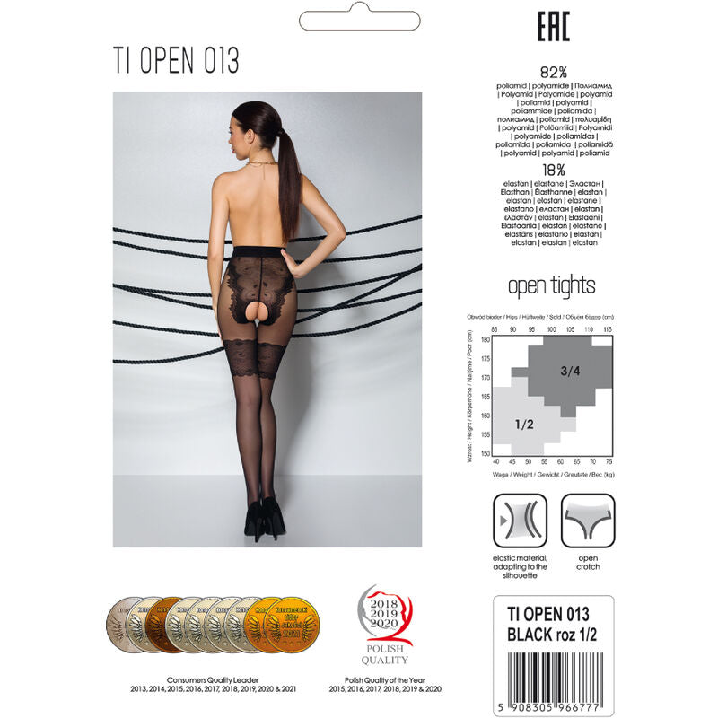 PASSION - TIOPEN 013 COLLANT NERO 3/4 20/40 DEN - PASSION WOMAN GARTER & STOCK | Lingerie Harness Boutique