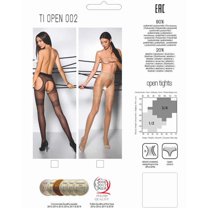 PASSION - TIOPEN 002 COLLANT NERO 3/4 20 DEN - PASSION WOMAN GARTER & STOCK | Lingerie Harness Boutique