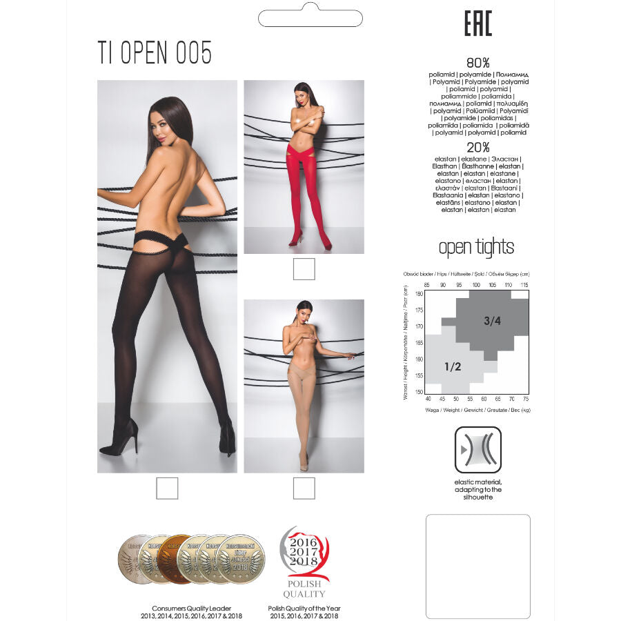 PASSION - TIOPEN 005 COLLANT NERO 3/4 60 DEN - PASSION WOMAN GARTER & STOCK | Lingerie Harness Boutique