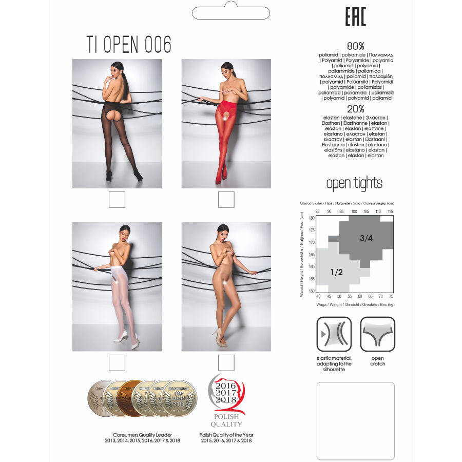 PASSION - TIOPEN 006 COLLANT BIANCO 3/4 30 DEN - PASSION WOMAN GARTER & STOCK | Lingerie Harness Boutique
