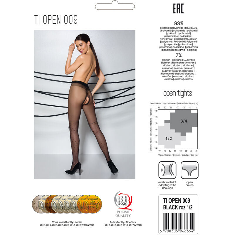 PASSION - TIOPEN 009 COLLANT NERO 3/4 20 DEN - PASSION WOMAN GARTER & STOCK | Lingerie Harness Boutique