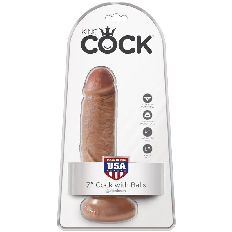 KING COCK - PENE REALISTICO CON SFERE 13.2 CM CARAMEL - KING COCK | Lingerie Harness Boutique