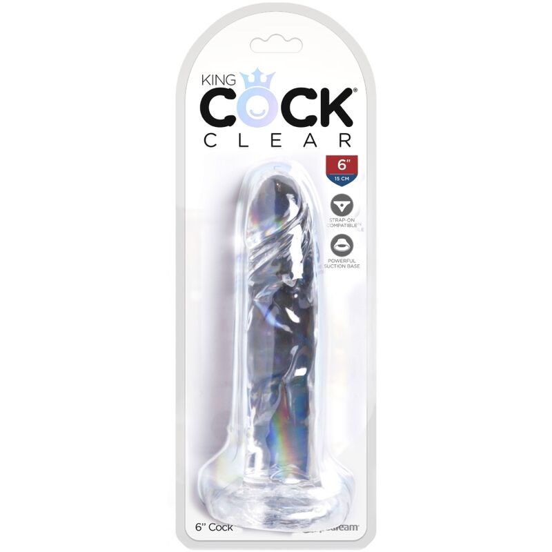 KING COCK - CLEAR PENE REALISTICO 15.5 CM TRASPARENTE - KING COCK | Lingerie Harness Boutique