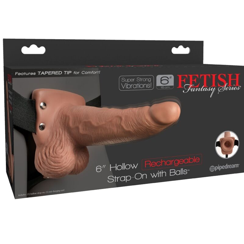 FETISH FANTASY SERIES - IMBRACATURA REGOLABILE PENE REALISTICO CON TESTICOLI RICARICABILI E VIBRATORE 15 CM - FETISH FANTASY SERIES | Lingerie Harness Boutique