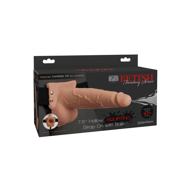 FETISH FANTASY SERIES - IMBRACATURA REGOLABILE PENE REALISTICO CON SFERE SQUIRTING 19 CM - FETISH FANTASY SERIES | Lingerie Harness Boutique