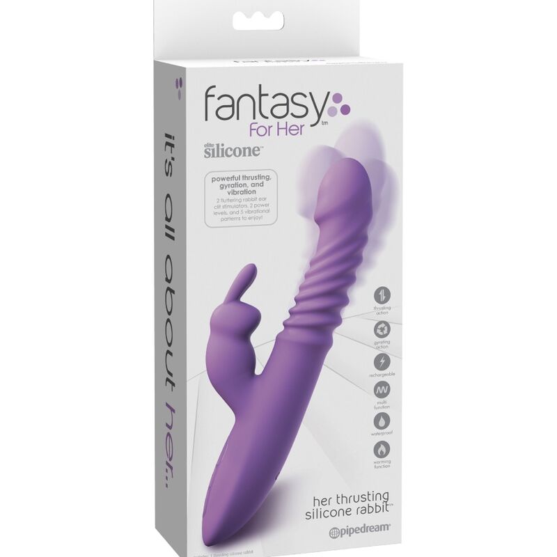 FANTASY FOR HER - STIMOLATORE PER CLITORIDE CONIGLIO CON FUNZIONE CALORE OSCILLAZIONE E VIBRAZIONE VIOLA - FANTASY FOR HER | Lingerie Harness Boutique