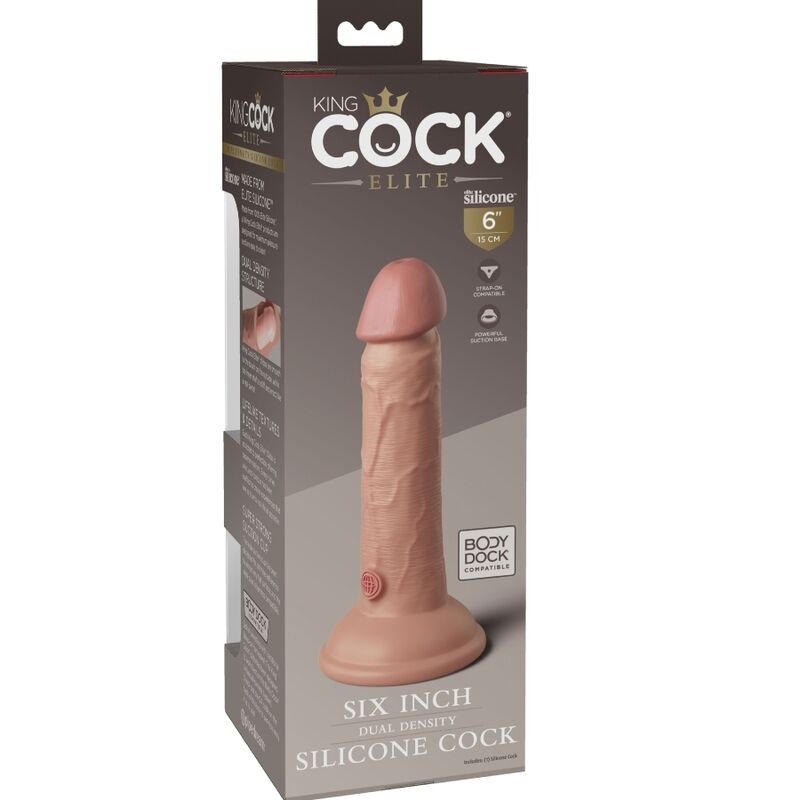 KING COCK - ELITE DILDO REALISTICO IN SILICONE 15.2 CM - KING COCK | Lingerie Harness Boutique