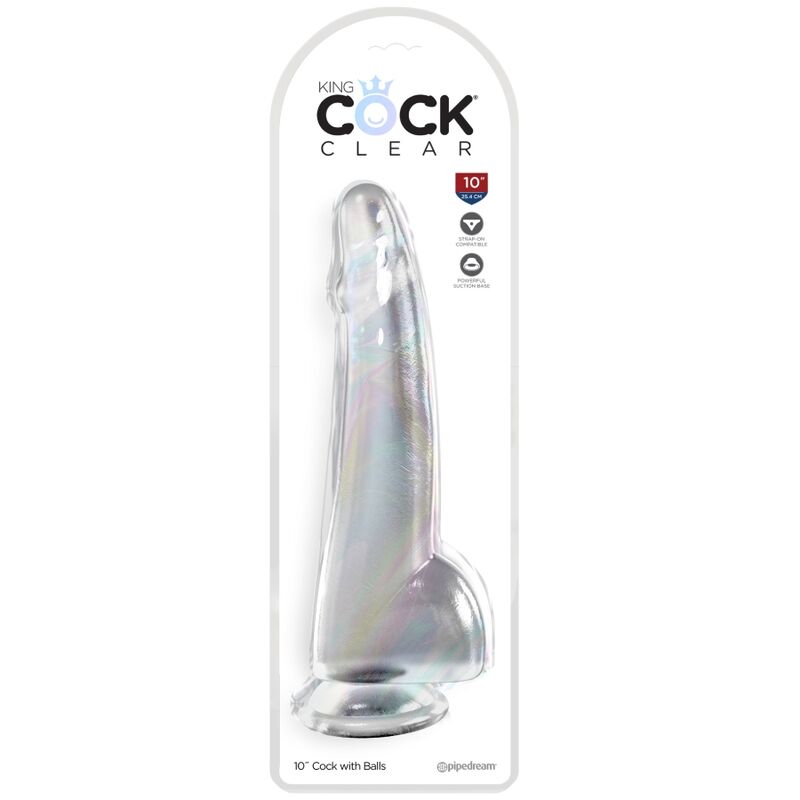 KING COCK - CLEAR DILDO CON TESTICOLI 19 CM TRASPARENTE - KING COCK | Lingerie Harness Boutique
