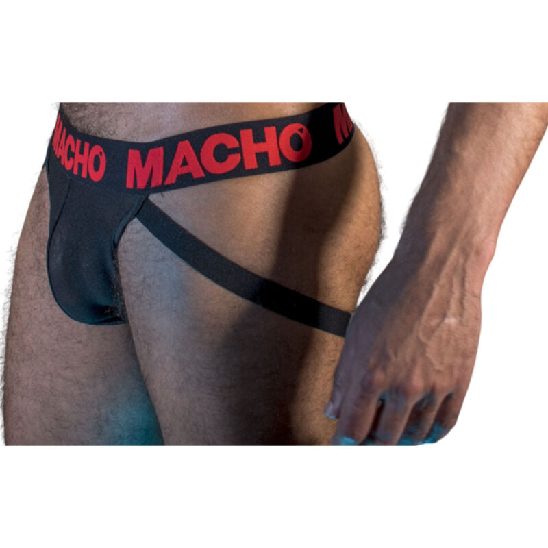 MACHO - MX26X2 JOCK NERO/ROSSO XL - MACHO UNDERWEAR | Lingerie Harness Boutique