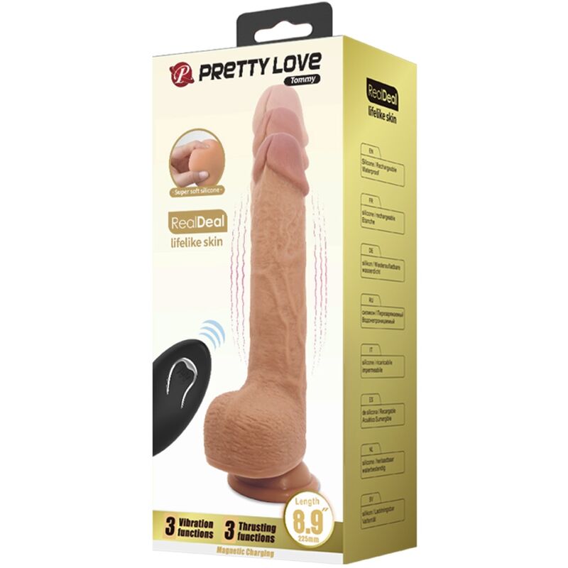 PRETTY LOVE - VIBRATORE DILDO REALISTICO TOMMY 22.5 CM - PRETTY LOVE FLIRTATION | Lingerie Harness Boutique