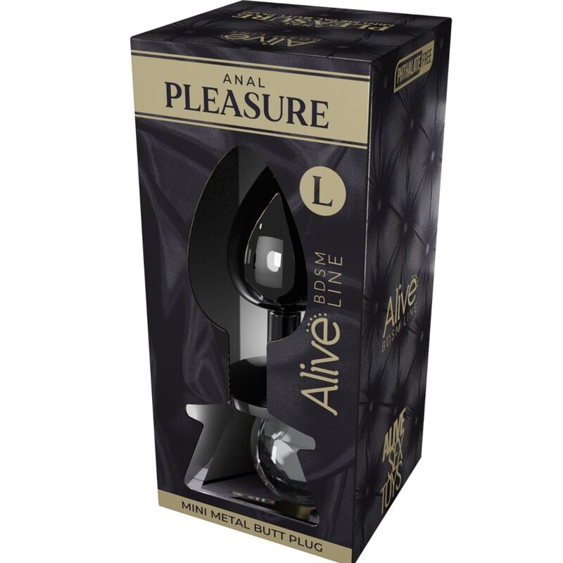 ALIVE - PIACERE ANALE MINI PLUG METAL NERO TAGLIA L - ALIVE | Lingerie Harness Boutique