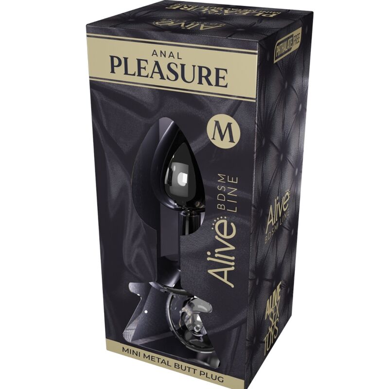 ALIVE - PIACERE ANALE MINI PLUG METAL NERO TAGLIA M - ALIVE | Lingerie Harness Boutique