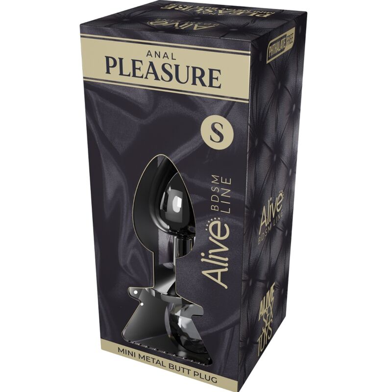 ALIVE - PIACERE ANALE MINI PLUG METAL NERO TAGLIA S - ALIVE | Lingerie Harness Boutique