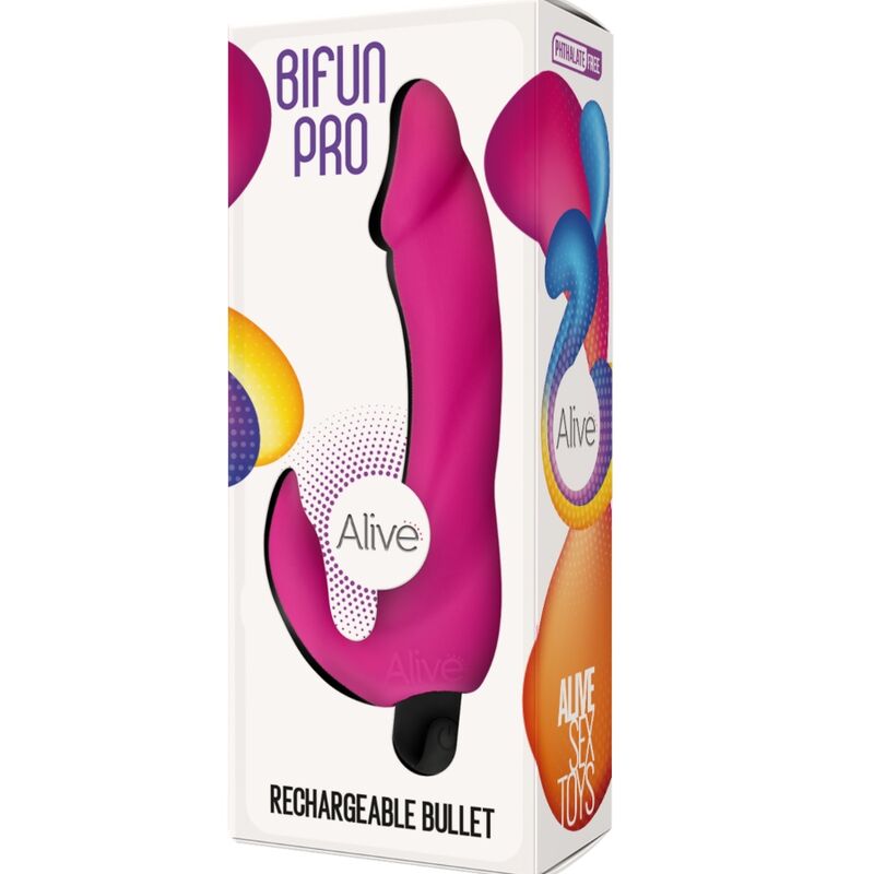ALIVE - DILDO VIBRATORE BIFUN PRO ROSA 14,9 CM - ALIVE | Lingerie Harness Boutique