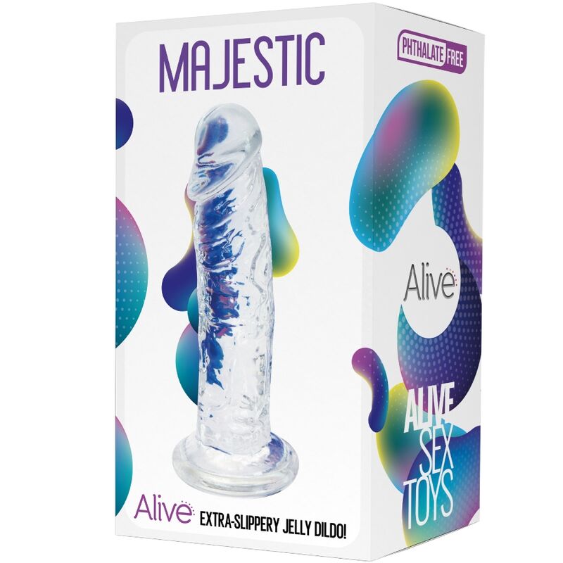 ALIVE - PENE MAJESTIC REALISTICO TRASPARENTE 14,7 CM - ALIVE | Lingerie Harness Boutique