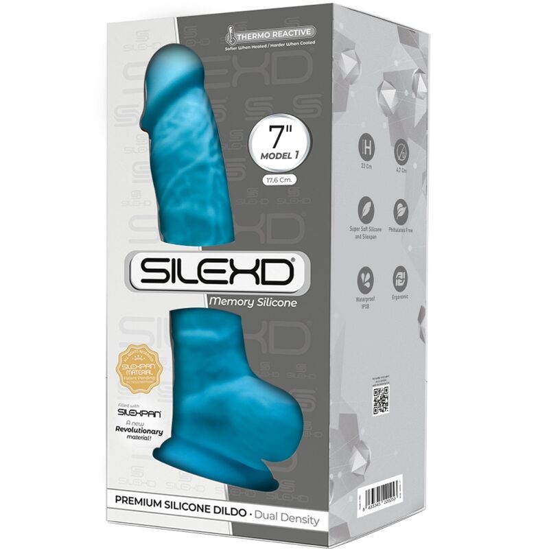 SILEXD - MODELLO 1 PENE REALISTICO PREMIUM SILEXPAN SILICONE BLU 17.5 CM - SILEXD | Lingerie Harness Boutique