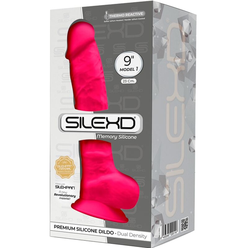 SILEXD - MODELLO 1 PENE REALISTICO PREMIUM SILEXPAN SILICONE FUCSIA 23 CM - SILEXD | Lingerie Harness Boutique