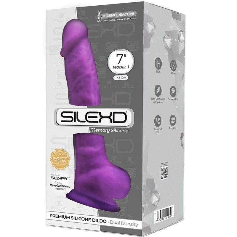 SILEXD - MODELLO 1 PENE REALISTICO PREMIUM SILEXPAN SILICONE VIOLA 17.5 CM - SILEXD | Lingerie Harness Boutique