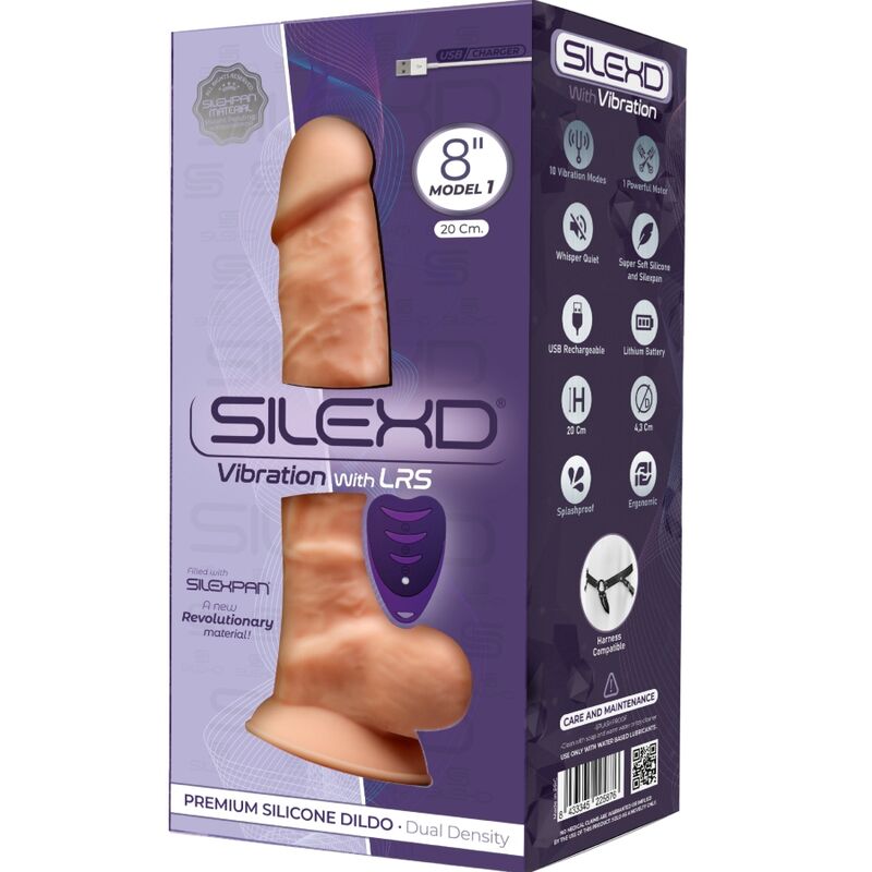 SILEXD - MODELLO 1 VIBRATORE PENE REALISTICO IN SILICONE PREMIUM SILEXPAN TELECOMANDO 20 CM - SILEXD | Lingerie Harness Boutique