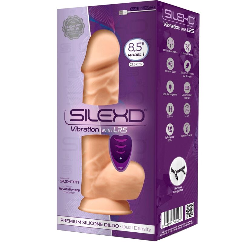SILEXD - MODELLO 1 VIBRATORE PENE REALISTICO IN SILICONE PREMIUM SILEXPAN TELECOMANDO 21.8 CM - SILEXD | Lingerie Harness Boutique