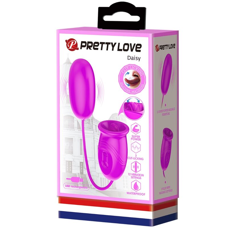 PRETTY LOVE - VIBRATORE RICARICABILE DAISY DUAL EGG VIOLA - PRETTY LOVE FLIRTATION | Lingerie Harness Boutique