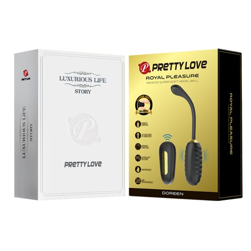 PRETTY LOVE - DOREEN LUXURY UOVO VIBRANTE RICARICABILE NERO TELECOMANDO - PRETTY LOVE SMART | Lingerie Harness Boutique