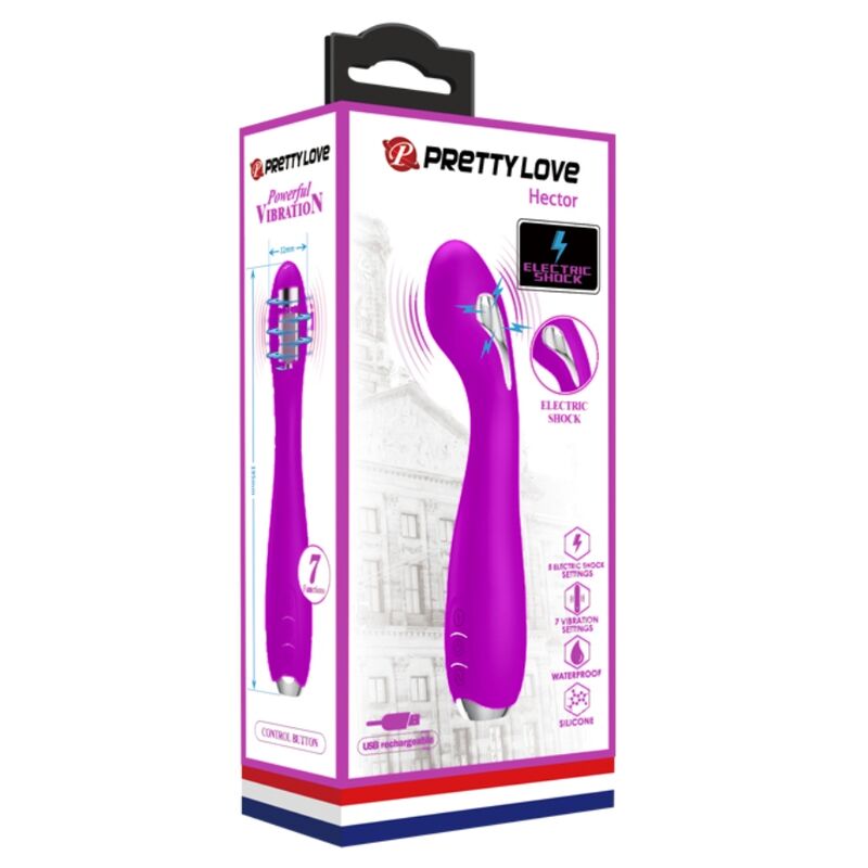 PRETTY LOVE - VIBRATORE ELETTROSHOCK RICARICABILE HECTOR IMPERMEABILE VIOLA - PRETTY LOVE FLIRTATION | Lingerie Harness Boutique