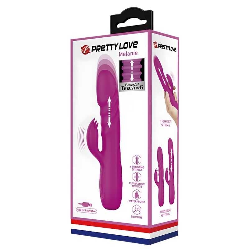 PRETTY LOVE - VIBRATORE CONIGLIO RICARICABILE MELANIE VIOLA - PRETTY LOVE FLIRTATION | Lingerie Harness Boutique