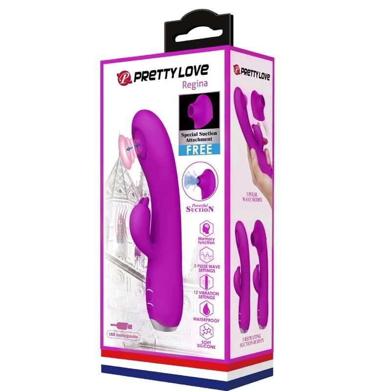 PRETTY LOVE - REGINA VIBRATORE-GEL ASPIRANTE RICARICABILE VIOLA - PRETTY LOVE C-TYPE | Lingerie Harness Boutique
