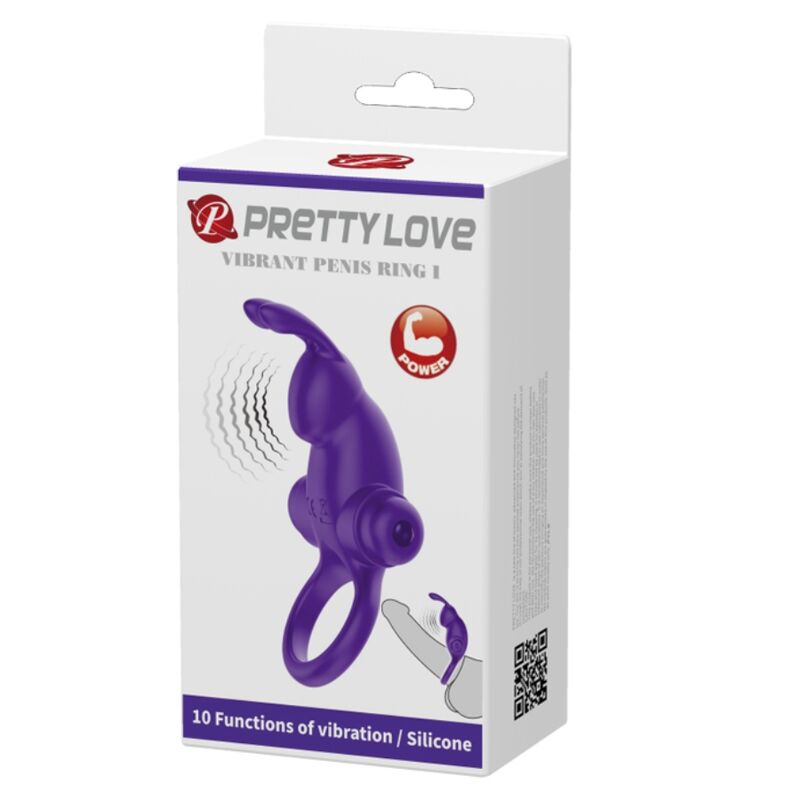PRETTY LOVE - ANELLO VIBRATORE I CONIGLIO PER PENE VIOLA - PRETTY LOVE MALE | Lingerie Harness Boutique