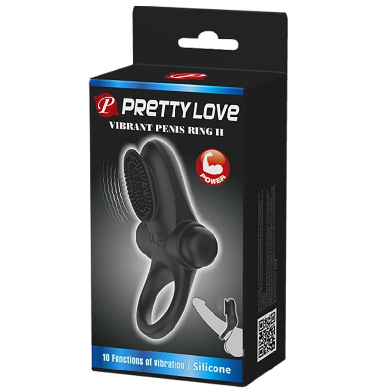 PRETTY LOVE - ANELLO VIBRATORE II PER IL PENE NERO - PRETTY LOVE MALE | Lingerie Harness Boutique
