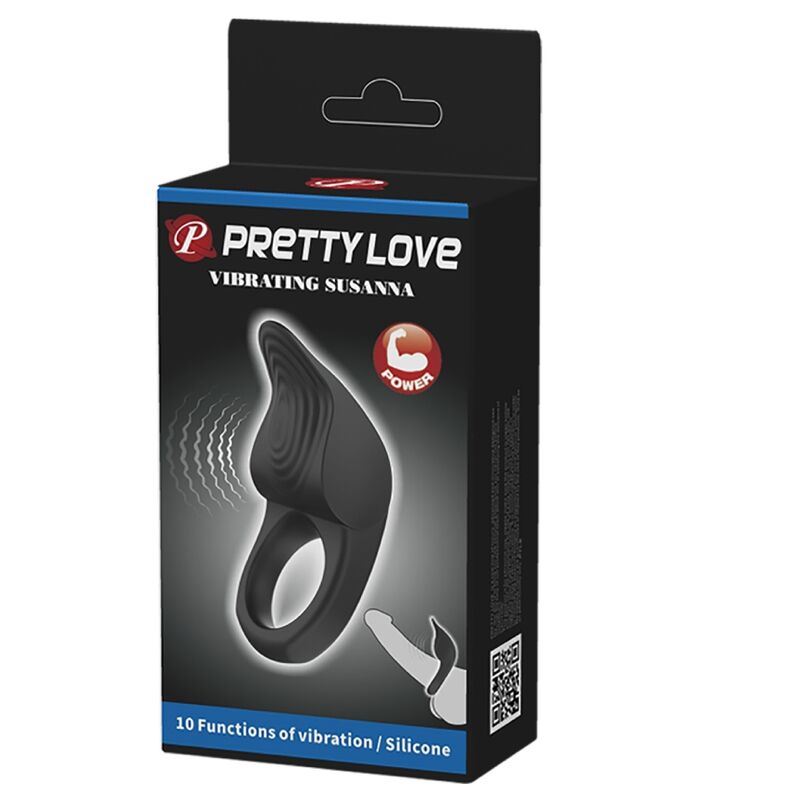 PRETTY LOVE - ANELLO VIBRANTE PER PENE SUSANNA NERO - PRETTY LOVE MALE | Lingerie Harness Boutique