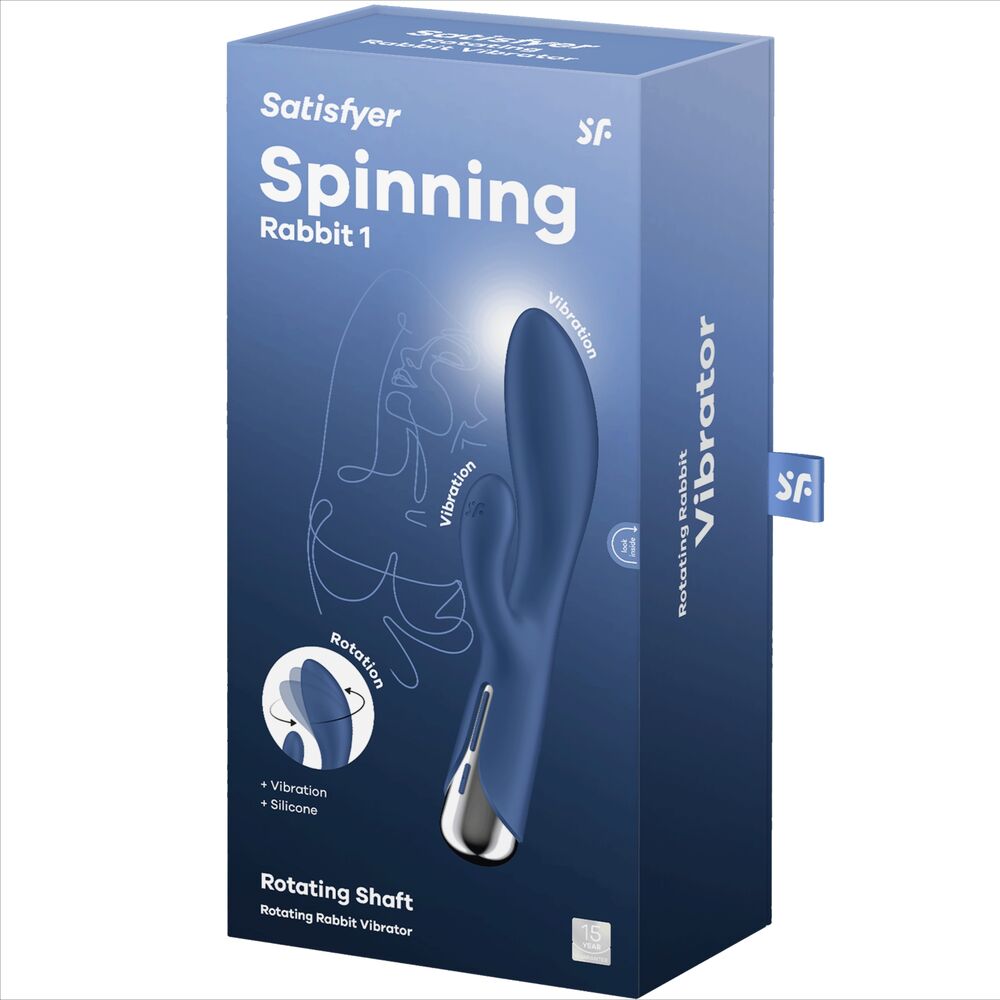 SATISFYER - SPINNING RABBIT 1 STIMOLAZIONE CLITORIDE E PUNTO G BLU - SATISFYER VIBRATOR | Lingerie Harness Boutique