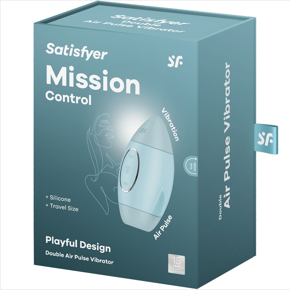SATISFYER - MISSION CONTROL VIBRATORE PICCOLO BLU A DOPPIO IMPULSO - SATISFYER VIBRATOR | Lingerie Harness Boutique