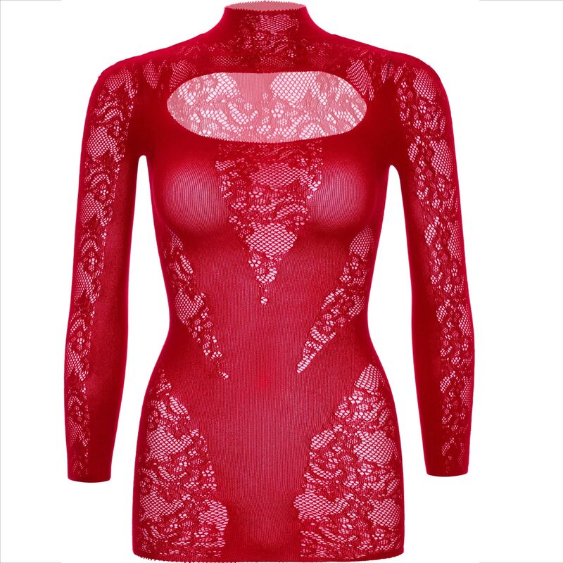 LEG AVENUE - MINI ABITO CON PIZZO MANICA LUNGA ROSSO - LEG AVENUE DRESSES | Lingerie Harness Boutique