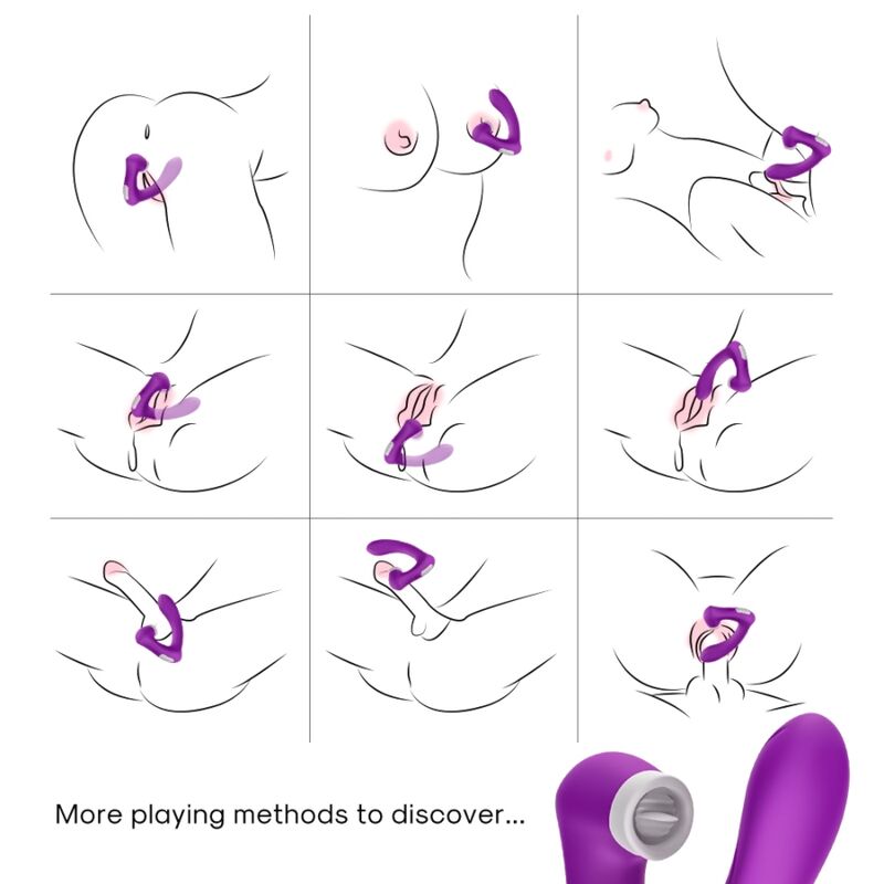 ARMONY - SECRETKISS LECCATO CLIT VIBRANTE E VIBRATORE CURVO VIOLA - ARMONY STIMULATORS | Lingerie Harness Boutique